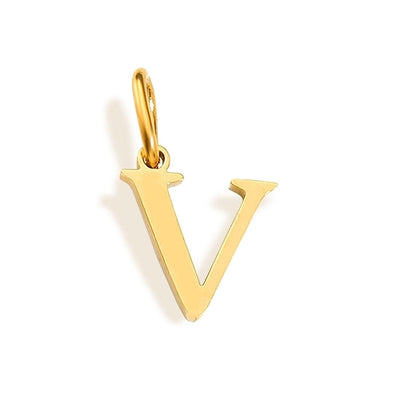 1 Piece Stainless Steel 14K Gold Plated Letter Polished Pendant