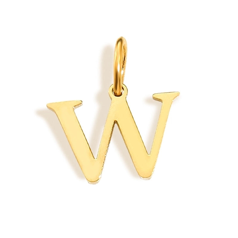 1 Piece Stainless Steel 14K Gold Plated Letter Polished Pendant