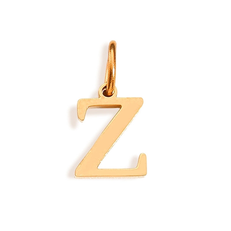 1 Piece Stainless Steel 14K Gold Plated Letter Polished Pendant