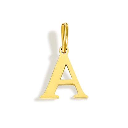 1 Piece Stainless Steel 14K Gold Plated Letter Polished Pendant