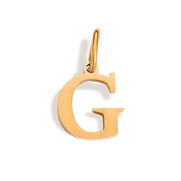 1 Piece Stainless Steel 14K Gold Plated Letter Polished Pendant