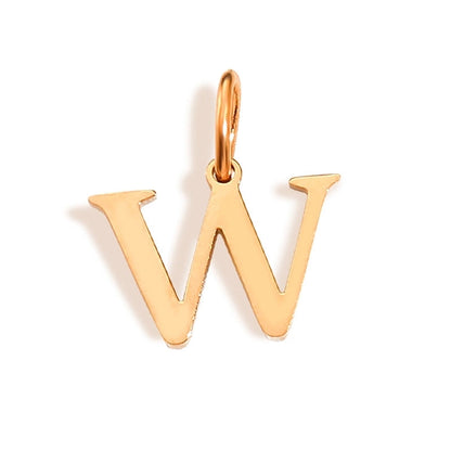 1 Piece Stainless Steel 14K Gold Plated Letter Polished Pendant