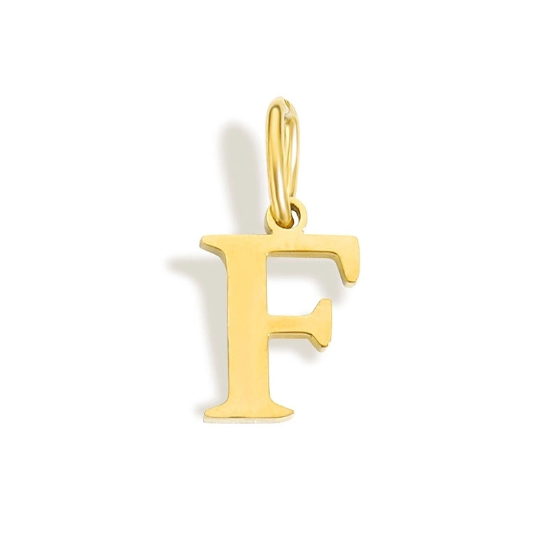 1 Piece Stainless Steel 14K Gold Plated Letter Polished Pendant