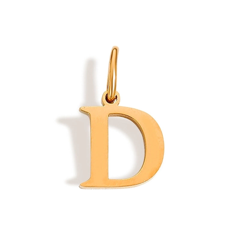 1 Piece Stainless Steel 14K Gold Plated Letter Polished Pendant