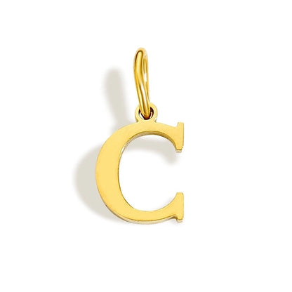 1 Piece Stainless Steel 14K Gold Plated Letter Polished Pendant