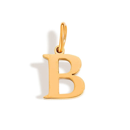 1 Piece Stainless Steel 14K Gold Plated Letter Polished Pendant