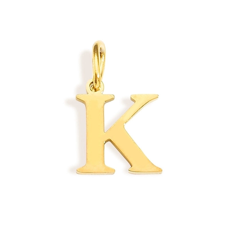 1 Piece Stainless Steel 14K Gold Plated Letter Polished Pendant