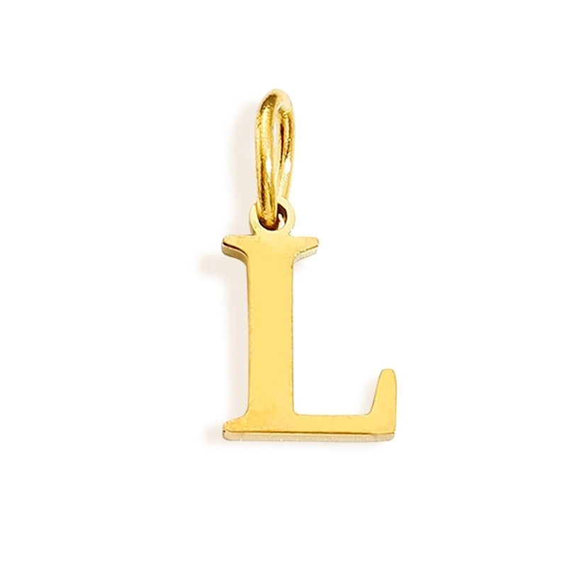 1 Piece Stainless Steel 14K Gold Plated Letter Polished Pendant