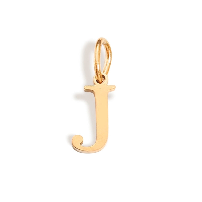 1 Piece Stainless Steel 14K Gold Plated Letter Polished Pendant