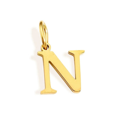 1 Piece Stainless Steel 14K Gold Plated Letter Polished Pendant