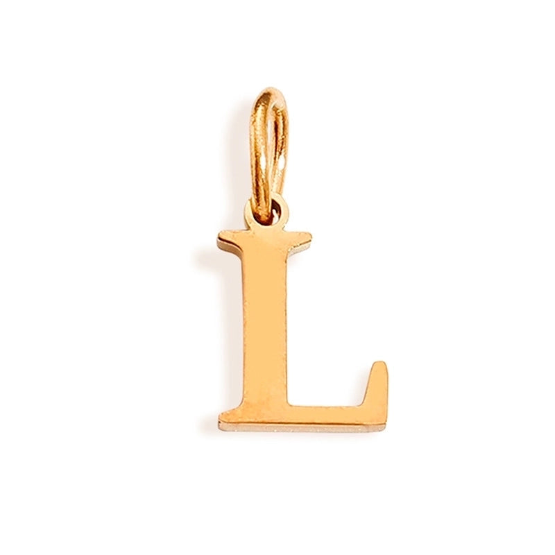 1 Piece Stainless Steel 14K Gold Plated Letter Polished Pendant