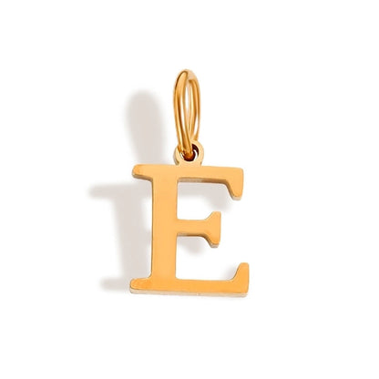 1 Piece Stainless Steel 14K Gold Plated Letter Polished Pendant