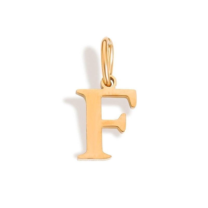 1 Piece Stainless Steel 14K Gold Plated Letter Polished Pendant