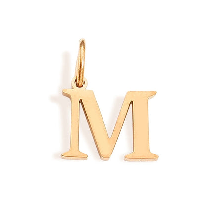 1 Piece Stainless Steel 14K Gold Plated Letter Polished Pendant