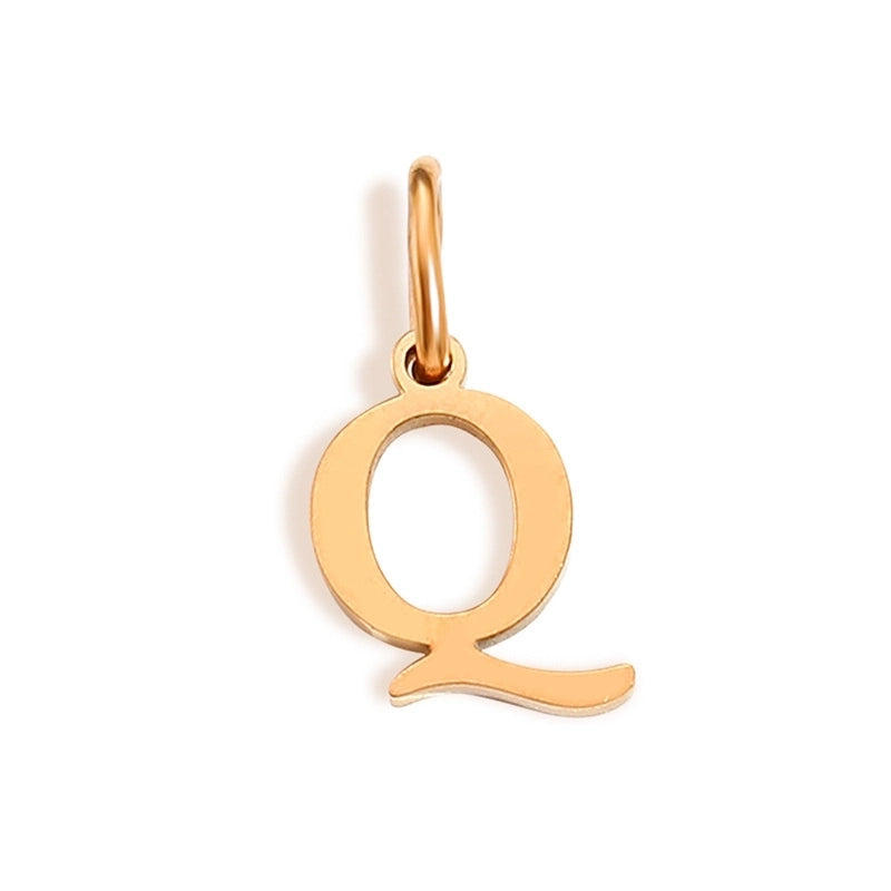 1 Piece Stainless Steel 14K Gold Plated Letter Polished Pendant