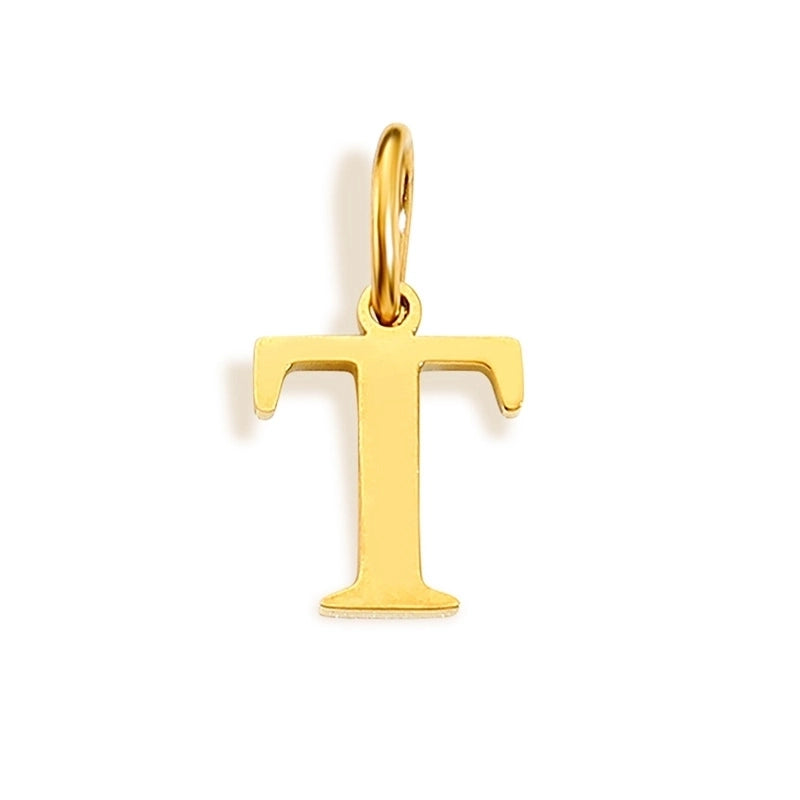 1 Piece Stainless Steel 14K Gold Plated Letter Polished Pendant