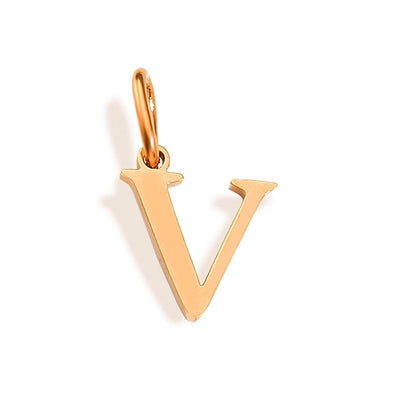 1 Piece Stainless Steel 14K Gold Plated Letter Polished Pendant