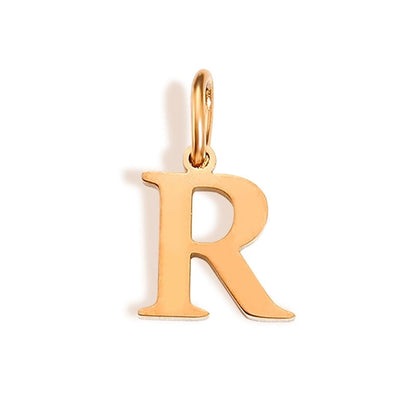 1 Piece Stainless Steel 14K Gold Plated Letter Polished Pendant