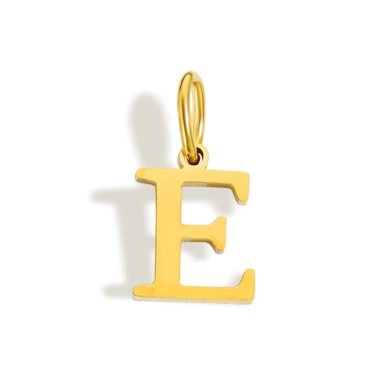 1 Piece Stainless Steel 14K Gold Plated Letter Polished Pendant