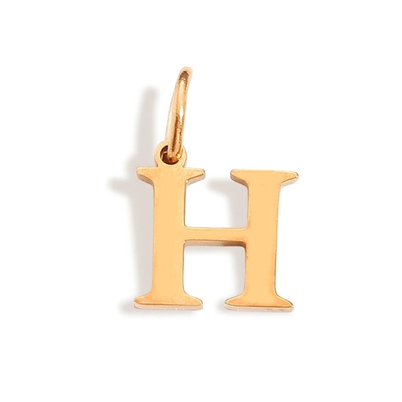 1 Piece Stainless Steel 14K Gold Plated Letter Polished Pendant