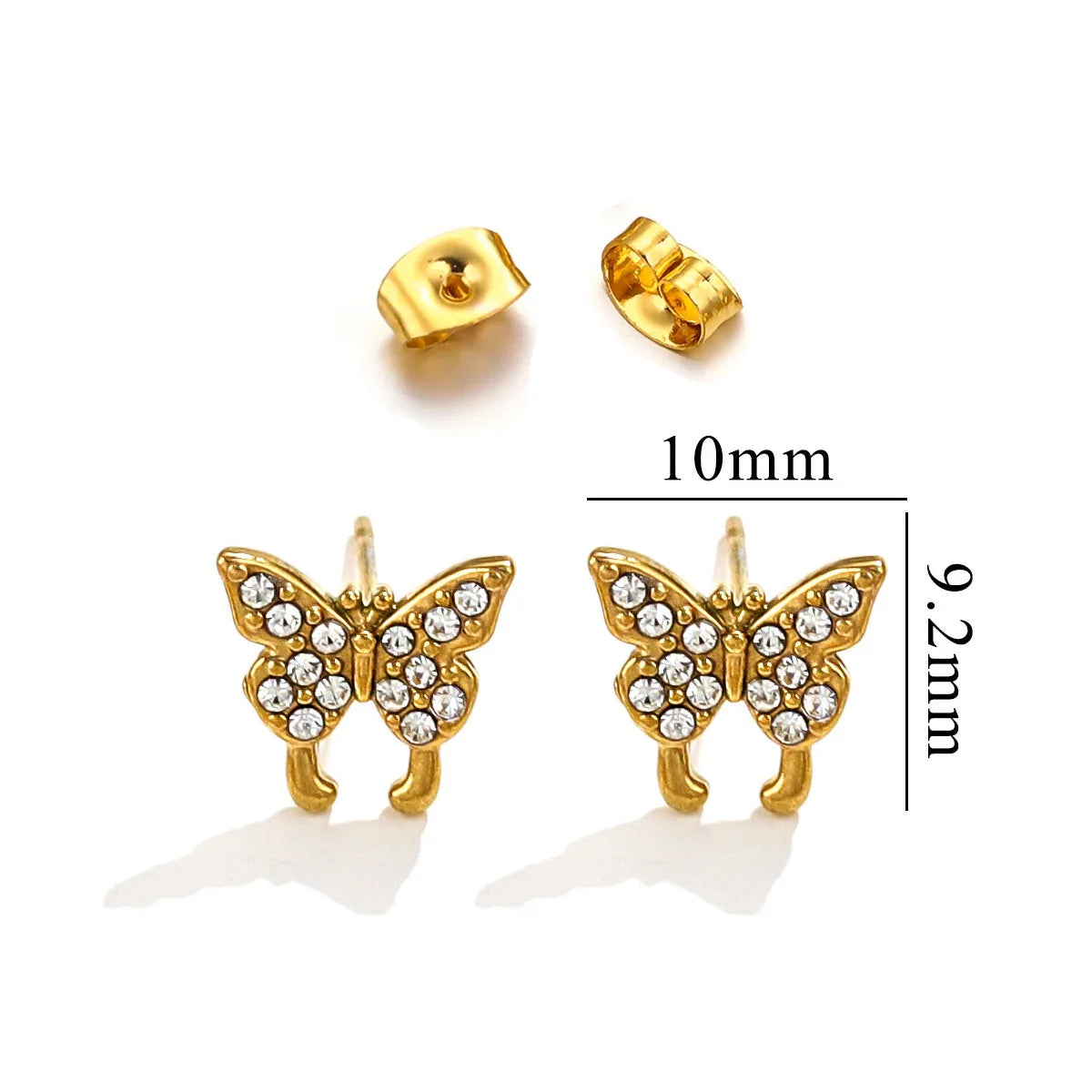 1 Pack Of 5 Pairs Cute Sweet IG Style Geometric Star Heart Shape Inlay Titanium Steel Zircon Ear Studs