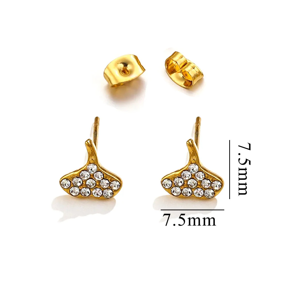 1 Pack Of 5 Pairs Cute Sweet IG Style Geometric Star Heart Shape Inlay Titanium Steel Zircon Ear Studs