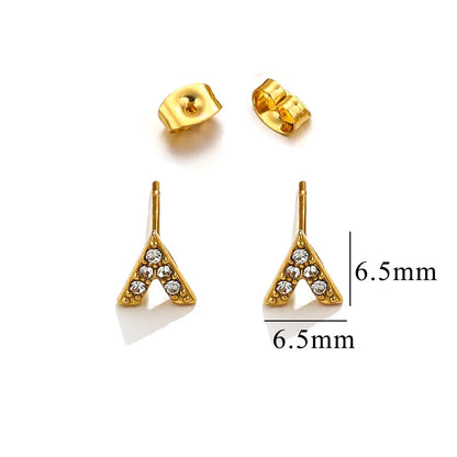 1 Pack Of 5 Pairs Cute Sweet IG Style Geometric Star Heart Shape Inlay Titanium Steel Zircon Ear Studs