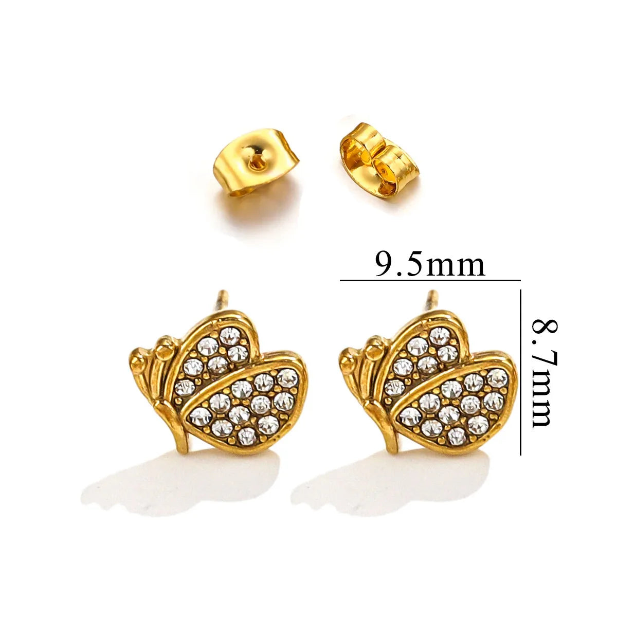 1 Pack Of 5 Pairs Cute Sweet IG Style Geometric Star Heart Shape Inlay Titanium Steel Zircon Ear Studs