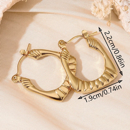 1 Pair 5 Pairs Simple Style Classic Style Solid Color Asymmetrical 304 Stainless Steel 18K Gold Plated Earrings