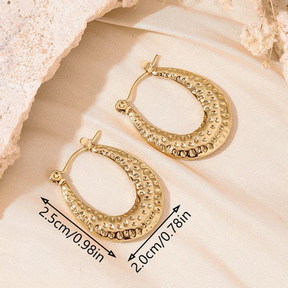 1 Pair 5 Pairs Simple Style Classic Style Solid Color Asymmetrical 304 Stainless Steel 18K Gold Plated Earrings