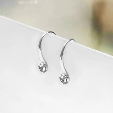 1 Pair 5mm  Sterling Silver Solid Color Earring Findings