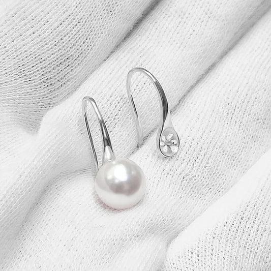 1 Pair 5mm  Sterling Silver Solid Color Earring Findings