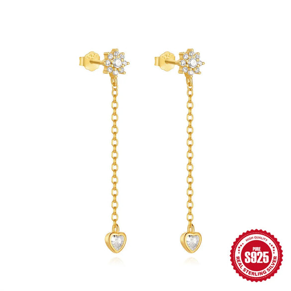 1 Pair 925 Sterling Silver 925 Sterling Silver Earrings Geometric Drop Earrings