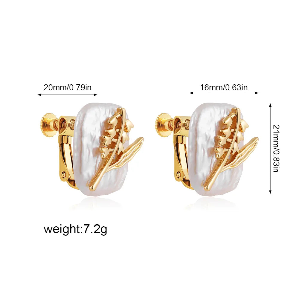 1 Pair Baroque Style Modern Style Classic Style Flower Inlay 304 Stainless Steel Pearl Ear Studs