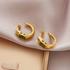 1 Pair Baroque Style Novelty Simple Style C Shape Inlay 304 Stainless Steel Zircon 18K Gold Plated Ear Studs