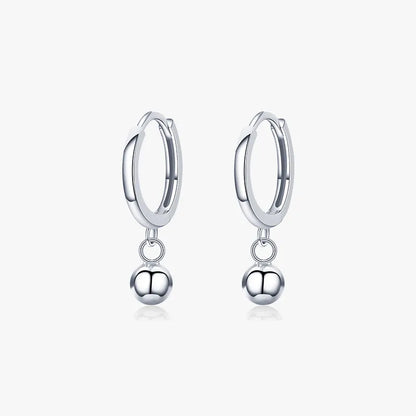 1 Pair Basic Ball Sterling Silver Plating Inlay Rhodium Plated Earrings