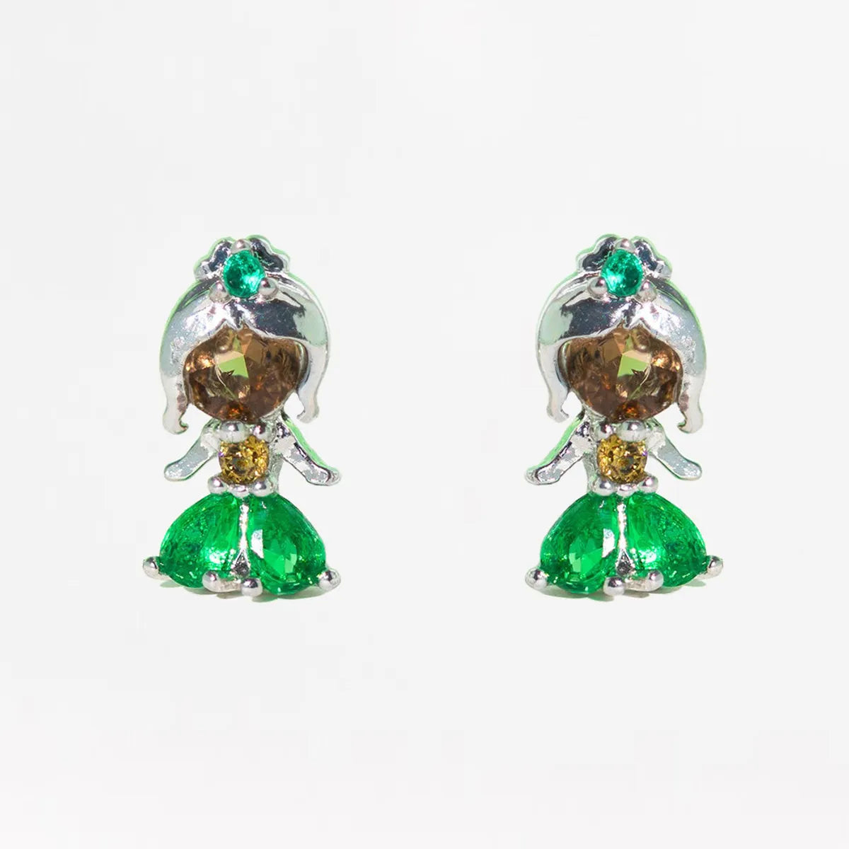 1 Pair Basic Cartoon Character Star Inlay Brass Zircon Ear Studs