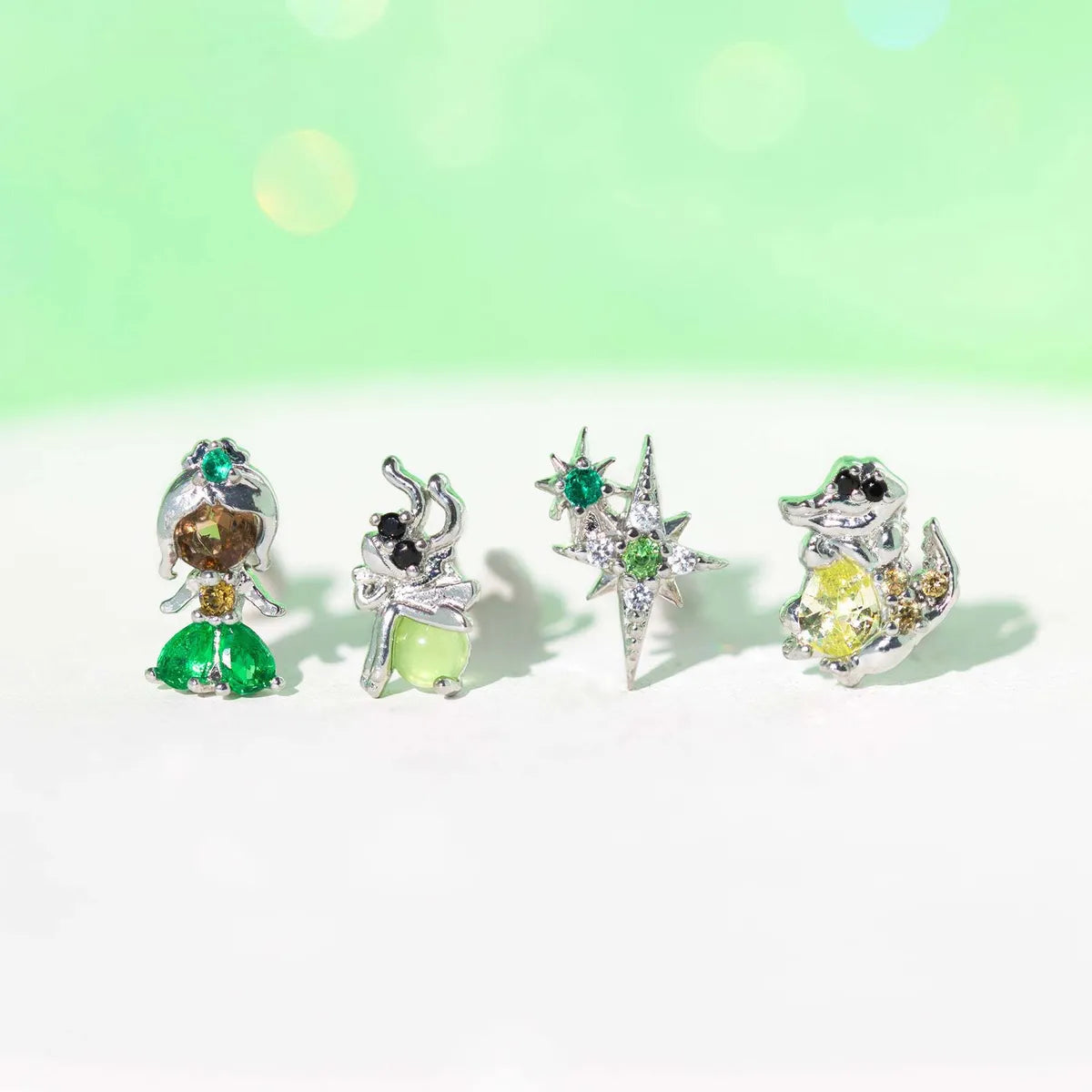 1 Pair Basic Cartoon Character Star Inlay Brass Zircon Ear Studs