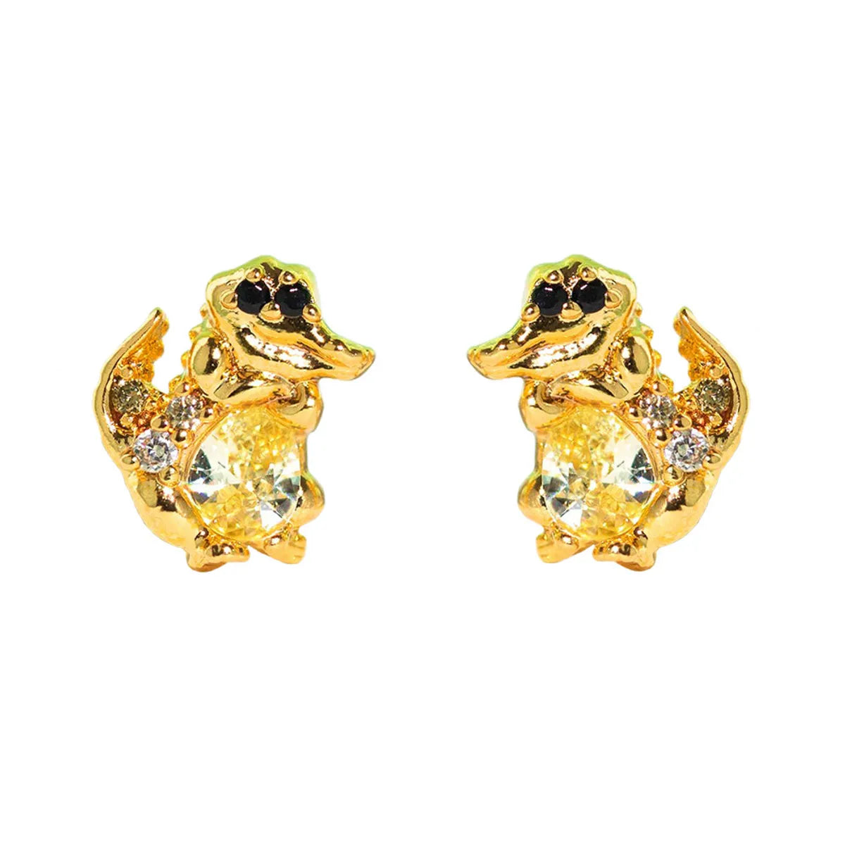 1 Pair Basic Cartoon Character Star Inlay Brass Zircon Ear Studs