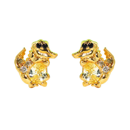 1 Pair Basic Cartoon Character Star Inlay Brass Zircon Ear Studs