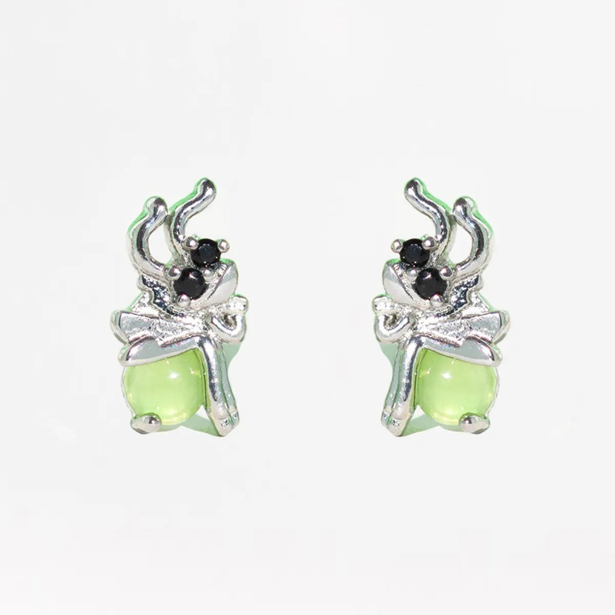 1 Pair Basic Cartoon Character Star Inlay Brass Zircon Ear Studs