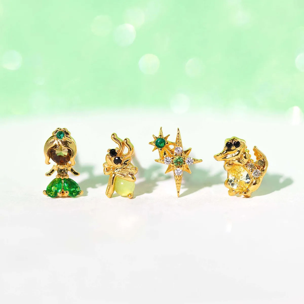 1 Pair Basic Cartoon Character Star Inlay Brass Zircon Ear Studs