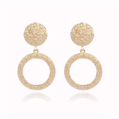 1 Pair Basic Circle Plating Alloy Drop Earrings