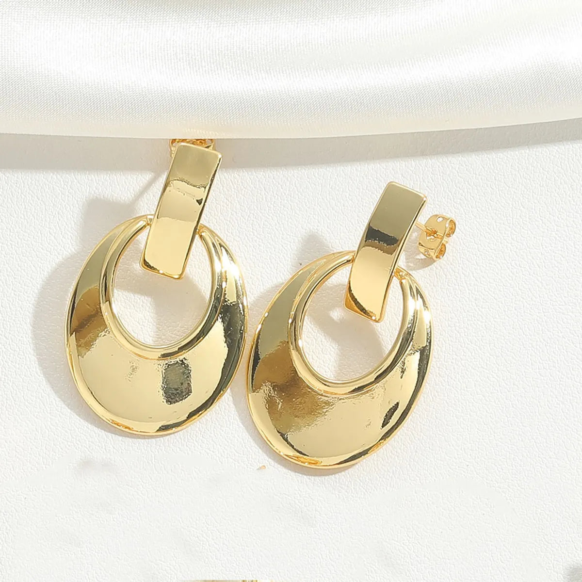 1 Pair Basic Classic Style Bow Knot Copper 14K Gold Plated Drop Earrings