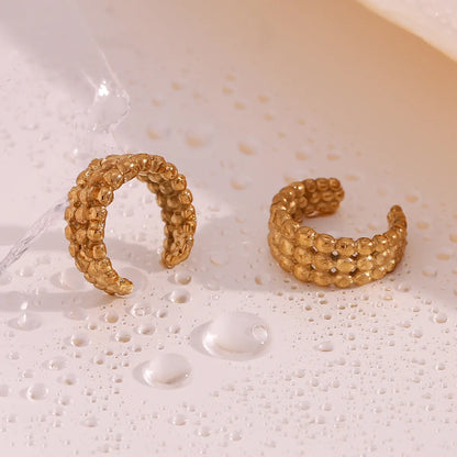 1 Pair Basic Classic Style C Shape Plating Stainless Steel 18k Gold Plated Ear Cuffs