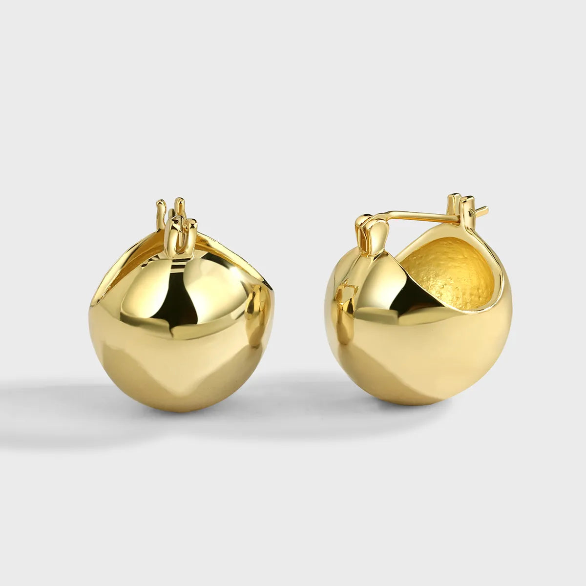 1 Pair Basic Classic Style Commute Solid Color Plating Copper 18k Gold Plated Earrings