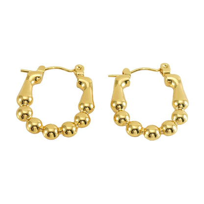 1 Pair Basic Classic Style Geometric Plating 304 Stainless Steel 18K Gold Plated Hoop Earrings