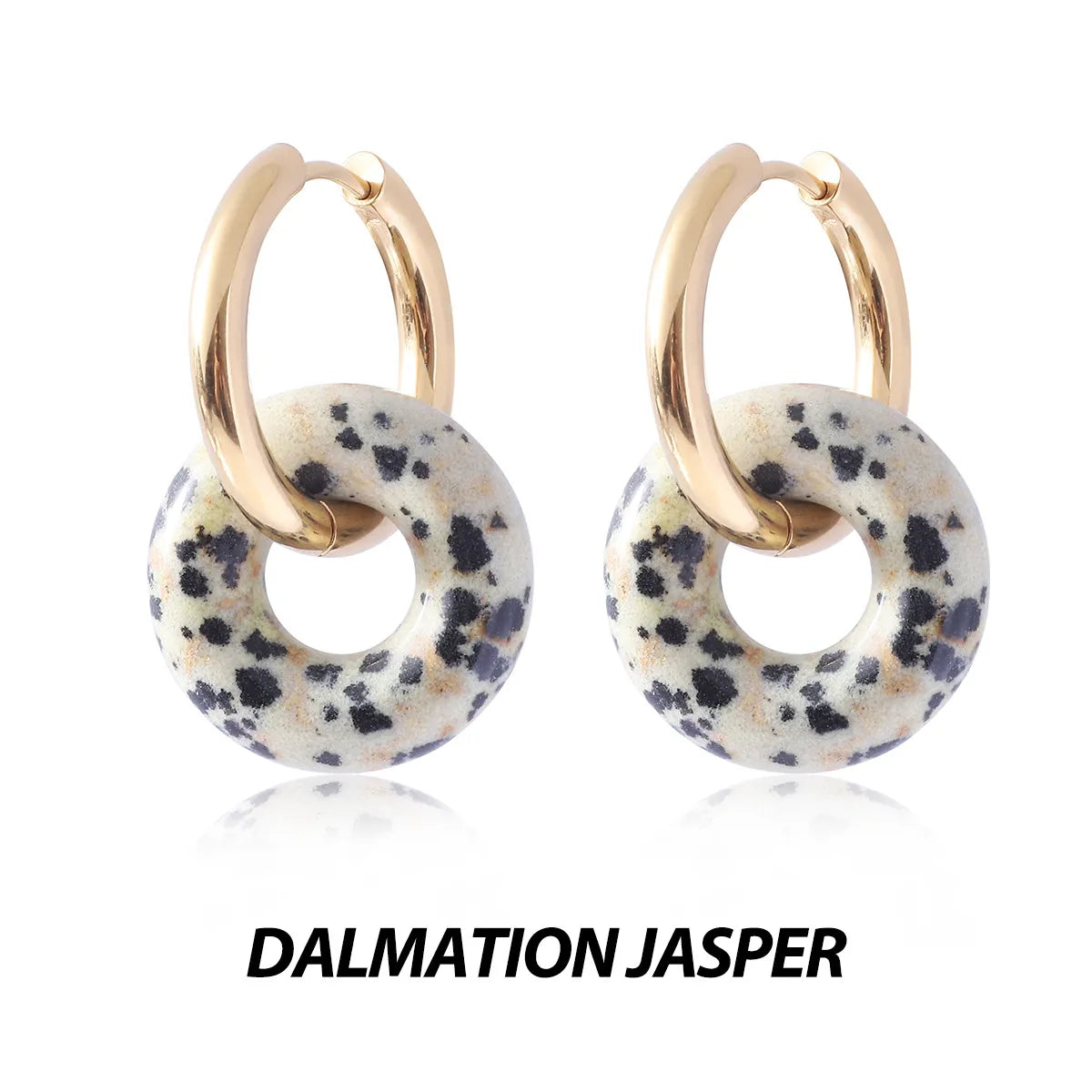 1 Pair Basic Classic Style Geometric Plating Artificial Crystal Natural Stone Drop Earrings