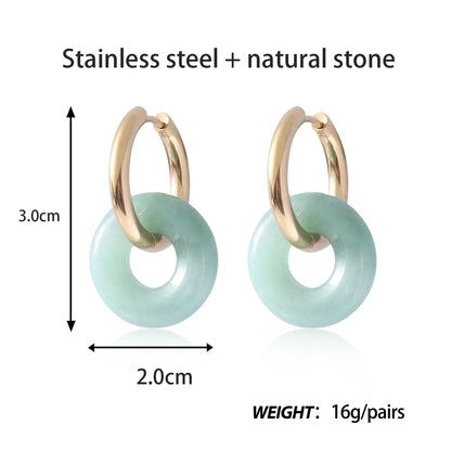 1 Pair Basic Classic Style Geometric Plating Artificial Crystal Natural Stone Drop Earrings