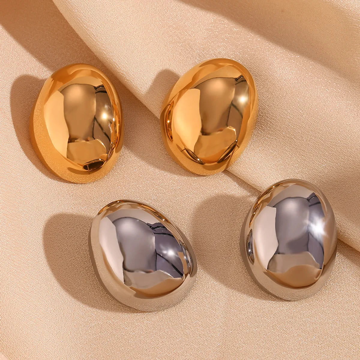 1 Pair Basic Classic Style Geometric Plating Stainless Steel 18k Gold Plated Ear Studs